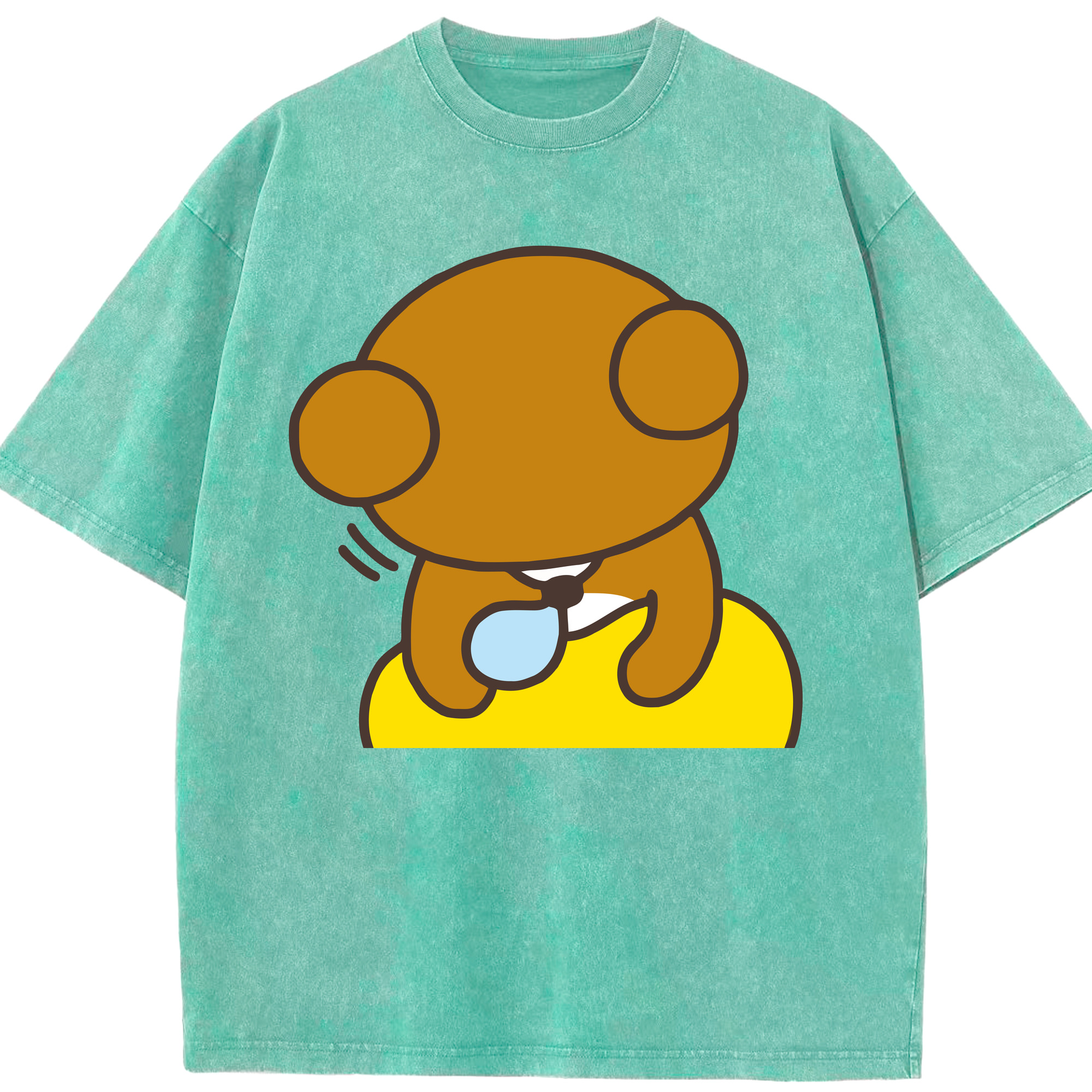 （画像用） リラックマ リラックマ キイロイトリ Rilakkuma Korilakkuma Kiiroitori 綿100% ヴィンテージ風 半袖Tシャツ（フロントプリント）
